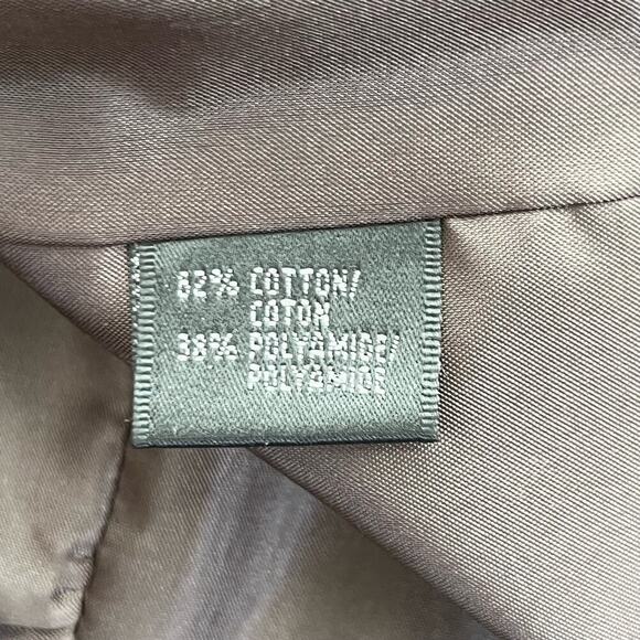 Lafayette 148 New York Satin Ruched Blazer‎ Wooden Button Front Jacket Brown, 10 - Picture 9 of 10